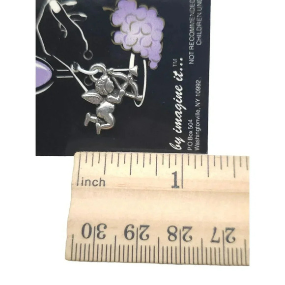 Pewter Cupid Angel Charm Silver Tone Vintage for a Bracelet or Project - Picture 4 of 4